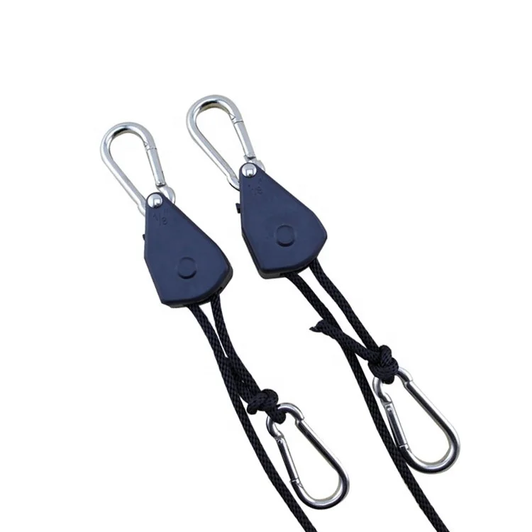 

Retractable  YOYO Hanging Light Hanger Rope Ratchet Hanger with Adjustable Ratchet, Black
