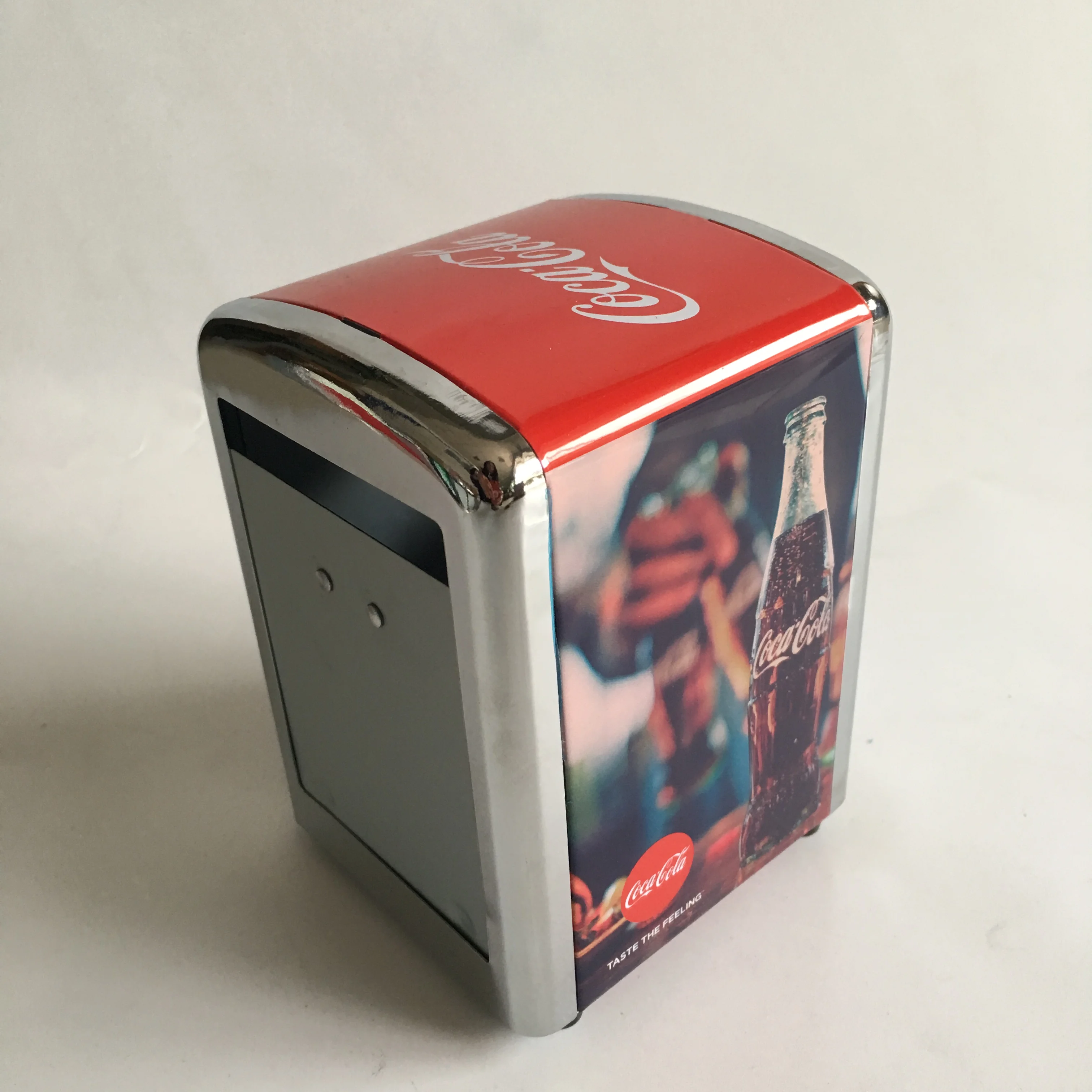 

Full printing restaurant bar table tin tissue box napkin holder metal tissue napkin dispenser, Customzied