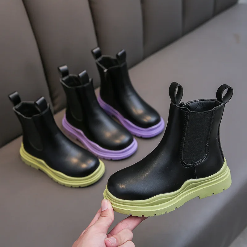 

Shangzhou OEM Botas de mujer 2021 Early Autumn Fashion Latest Colour Short Girls Boots, Green/purple