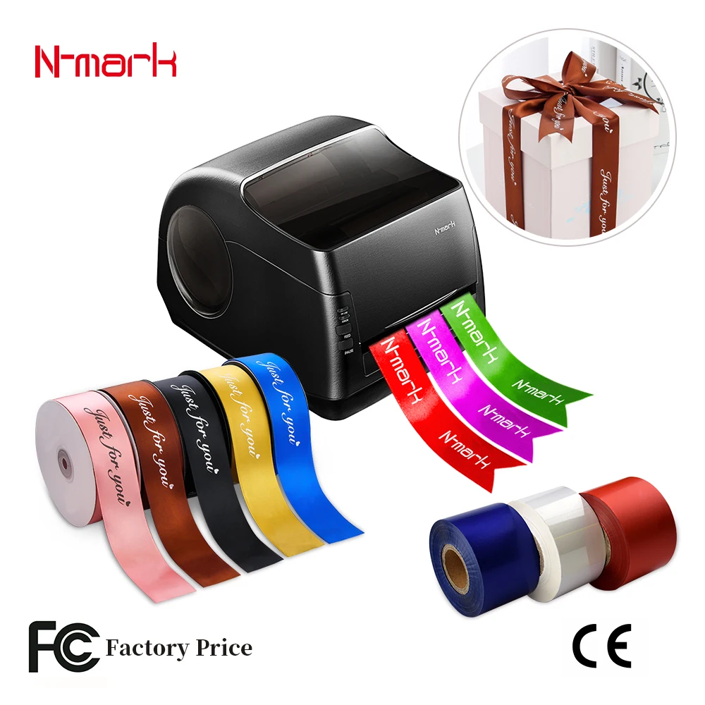 

N-mark Digital ribbon printer digital satin ribbon printing machine hot stamping foil printer