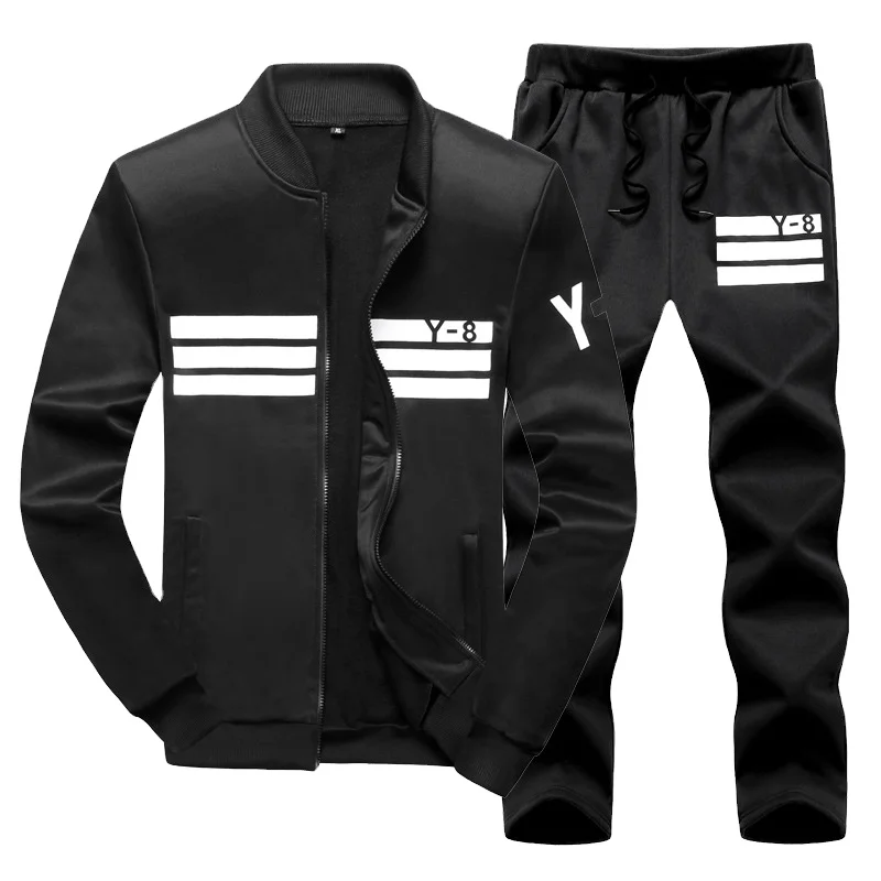 

Polyester New Long Sleeves Slim Casual Regular Fit Sweat Suits Men Sportswear, As the picture shows