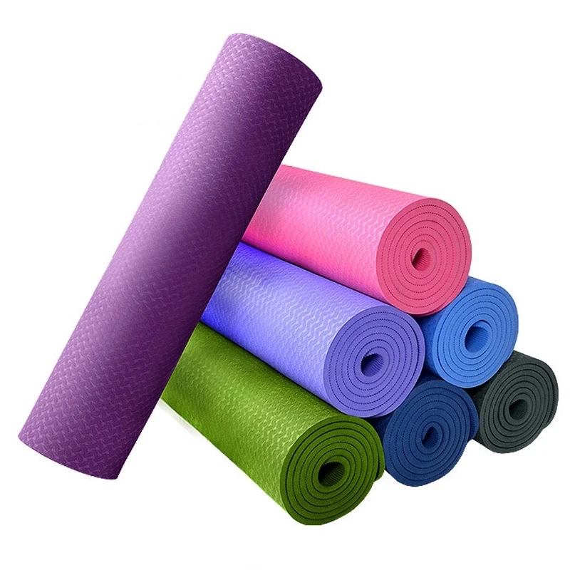 

Custom print sports eco friendly recycled plastic anti-slip eco friendly tpe yoga mat, Green,blue,red,black or customized color