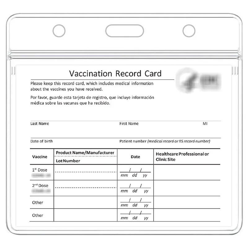 

3*4 inch vaccination card protectors/ card sleeves badge card holder, Transparent