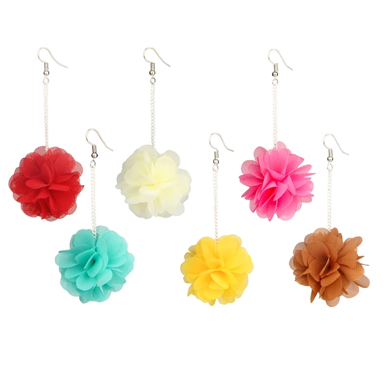 

Beautiful fashion sweet variety of cloth flower earrings female Lightweight and elegant accessories earrings Jewelry manufacture