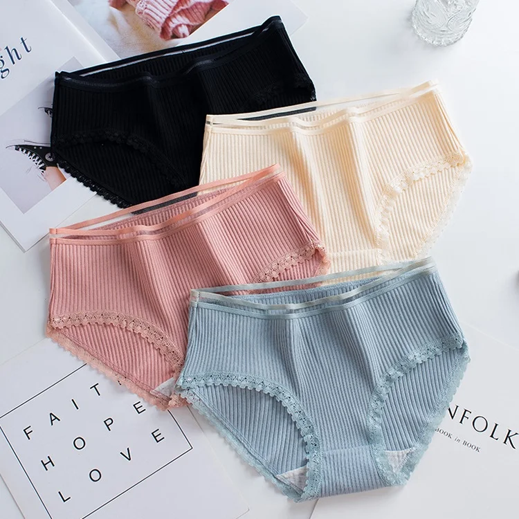 

1781 Wholesale Thread Female Briefs High Quality Breathable Women's Sexy Cotton Panties Ladies Underwear, 10 colors