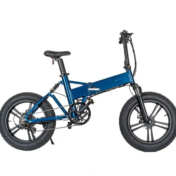 20'' 7speed 5 PAS 48V 500W double lithium battery10.4Ah*2  (20.8Ah) high capacity with suspension fat tire electric folding bike