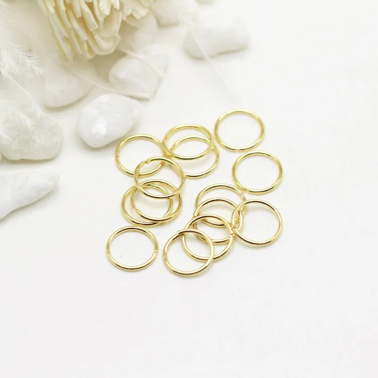 

Multi Sizes 1000Pcs Per Bag 14 K Gold Plated Brass Jewelry Accessories Connectors Open Split Ring Jump Ring