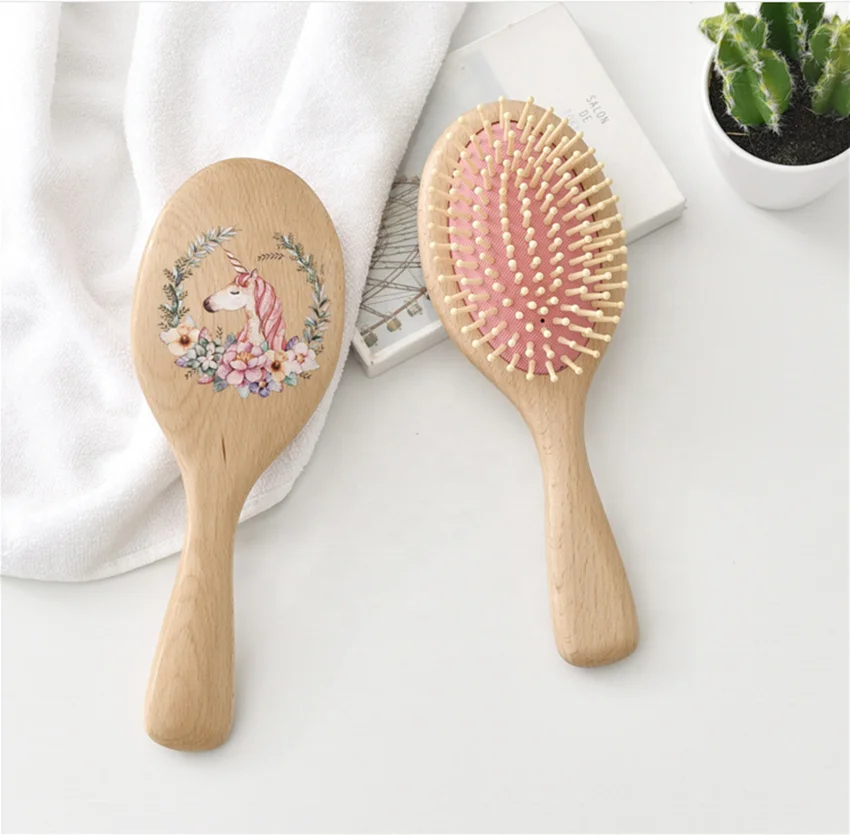 

OEM Professional Natural Wooden Label Detangling Hair Massage Brush