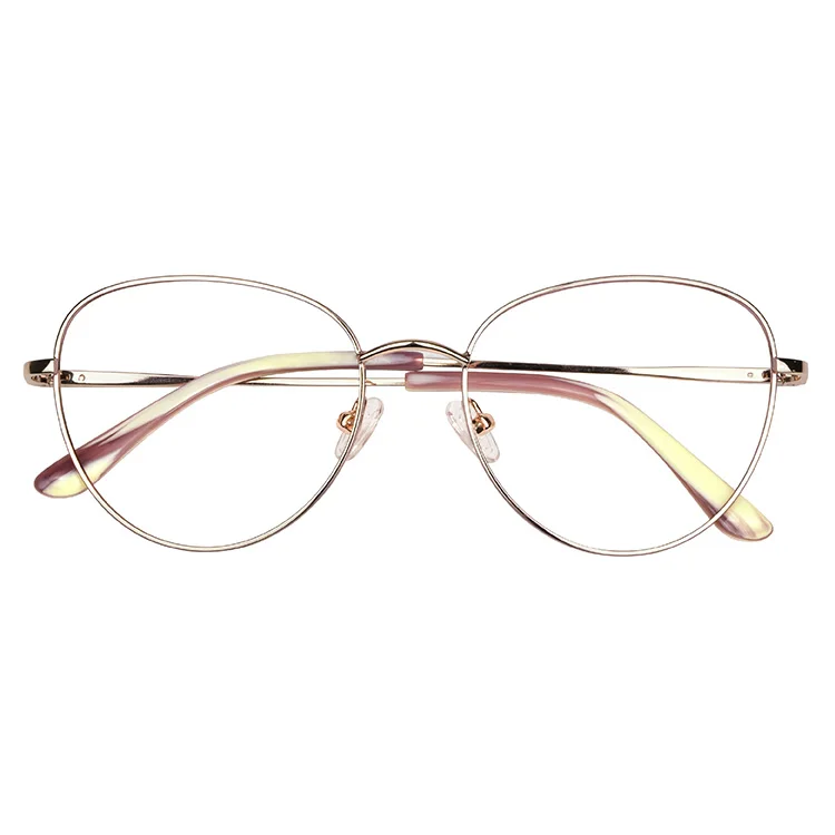 

amazon hot sell custom ready stock eye glass eyewear gold metal eyeglasses optical frames for shop, 3 colors