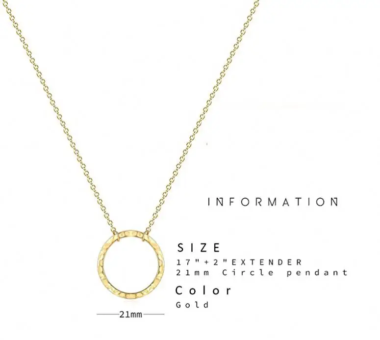 

Fashion Gold Silver Color Rose Gold Circle Chain Necklace for Women, Gold color