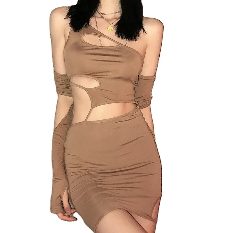 

Women's sexy hollow out-fitting hip dress summer casual style