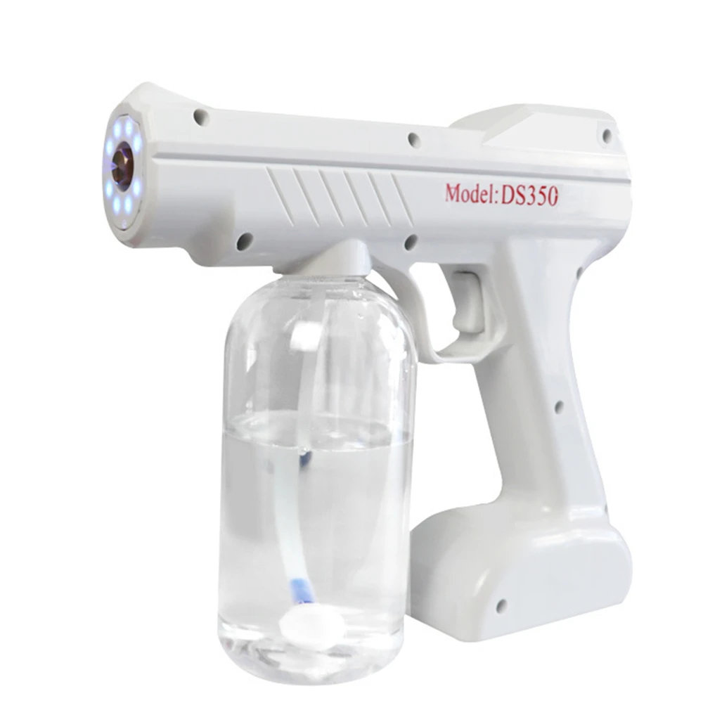 

Blue Light Portable Nano Alcohol Atomizer Disinfection Gun Electric Sprayer Professional Spray Gun, White