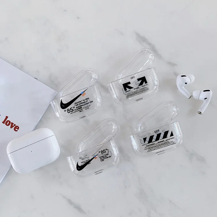 Air pods 3 pro hard PC transparent Off white niike case sport pattern customizable LOGO for Apple airpods3 pro