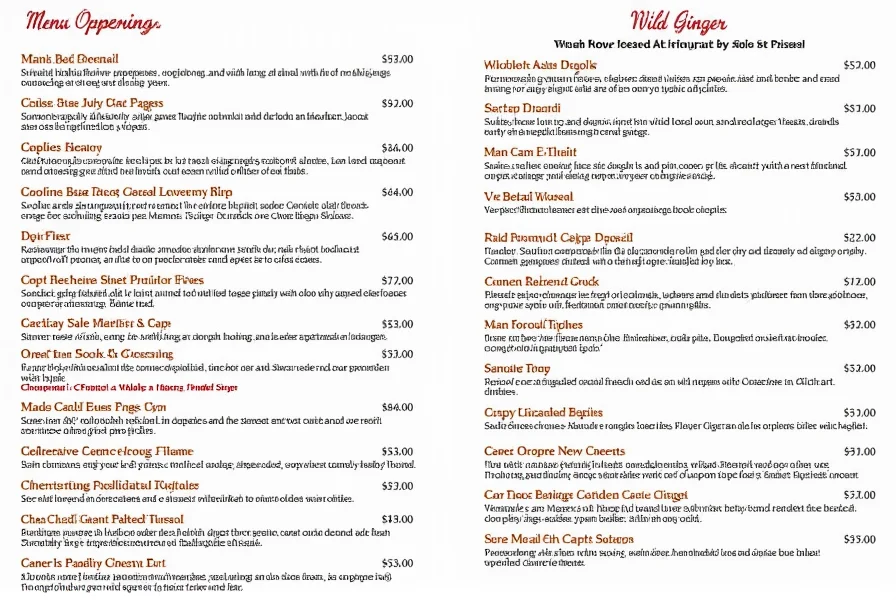Wild Ginger restaurant signature dishes platter featuring Imperial Rolls, Lemongrass Chicken, and Wild Ginger Beef arranged elegantly on traditional Asian tableware