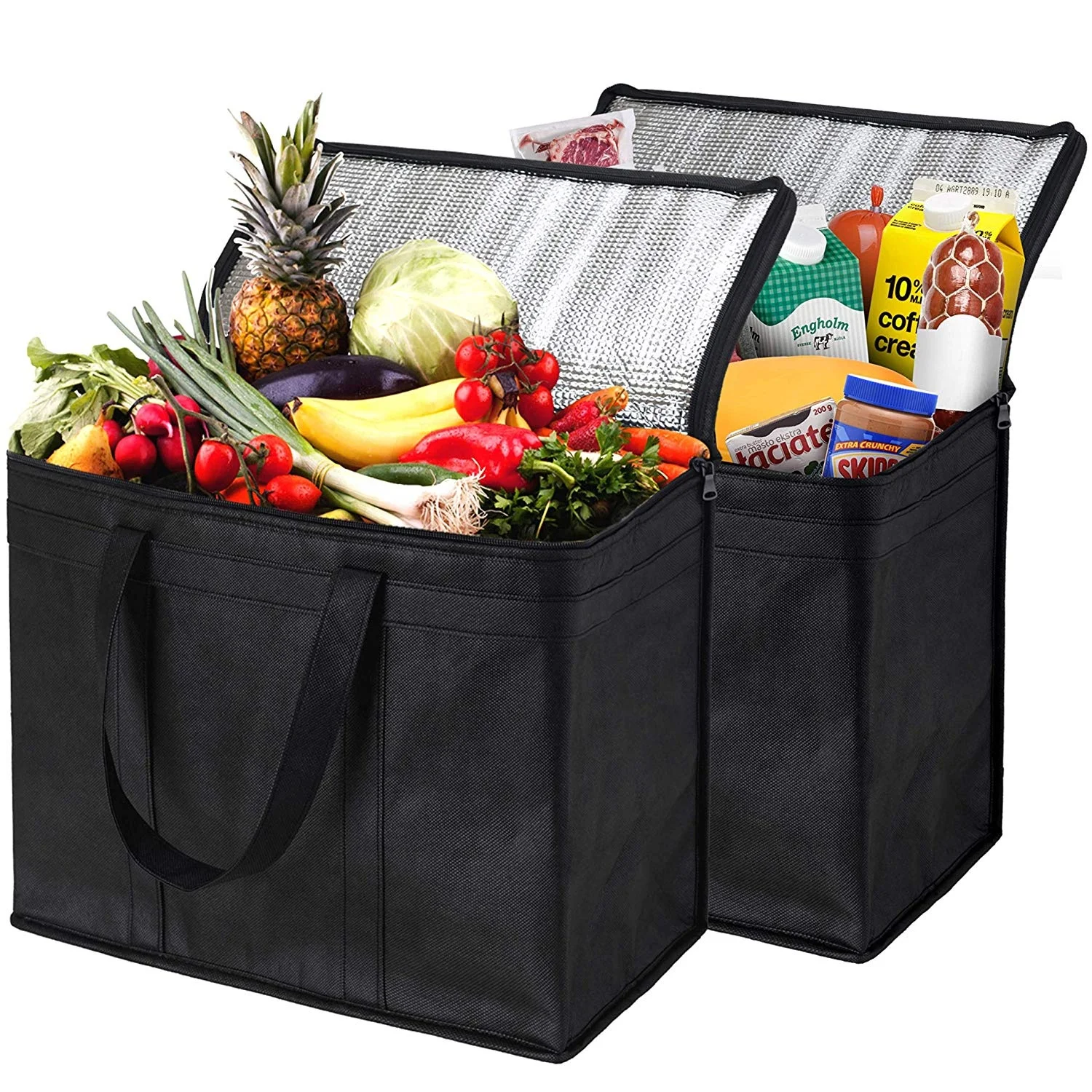 

Shopping Large Aluminum Foil Grocery Bag Reusable Insulated, 50 different colors