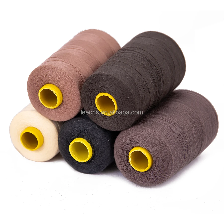 

Leeons Thick Wig Sewing Thread 100% Cotton Weaving Thread For Hair Extension Making, 5 colors