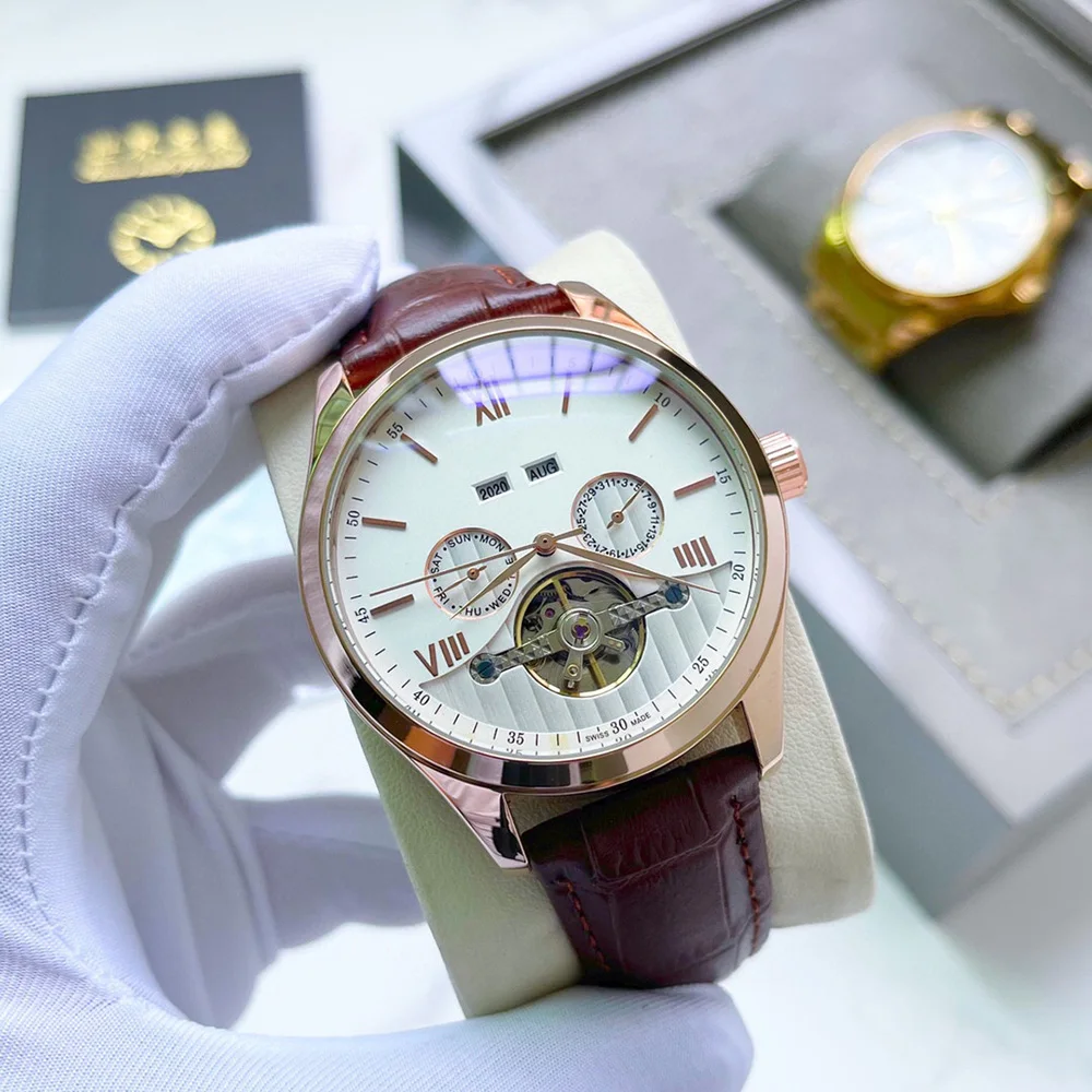 

casual multifunction large dial men complications automatic mechanical analog watch, Customized colors