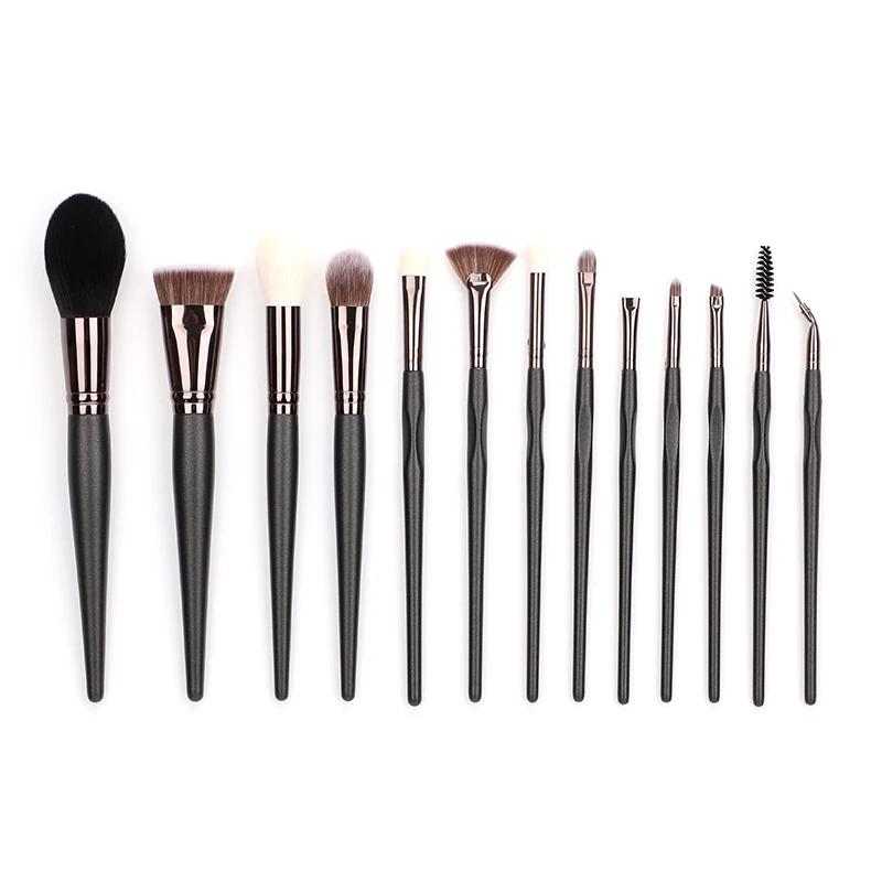 

13 PCS Brushes For Makeup Set Premium Synthetic Foundation Brush Blending Face Powder Blush Concealers Eye shadow, Black