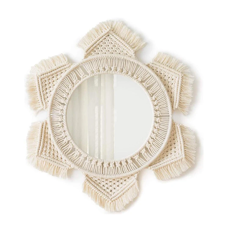 

Luxury home decor macrame mirrors decor wall home decoration pieces mirror
