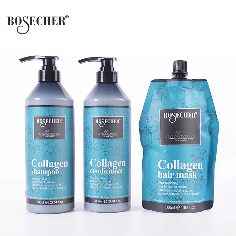 

Bosecher branded collagen hair treatment as anti hair loss treatment natural moisturizing factor collagen hair mask