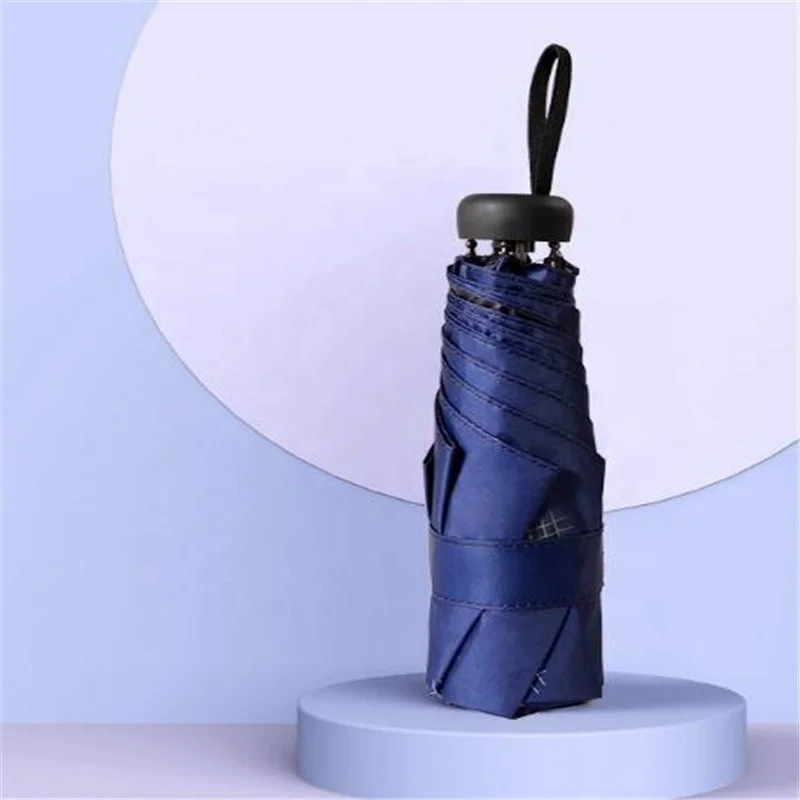 

Cherry Printed Foldable Capsule Umbrella, Navy blue/pink/green/blue