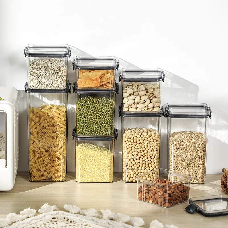 

Plastic Rice Container Coarse Cereals Kitchen Grain Dried Fruit Snacks Food Sealed Jar Candy Beans Food Container Storage Tank