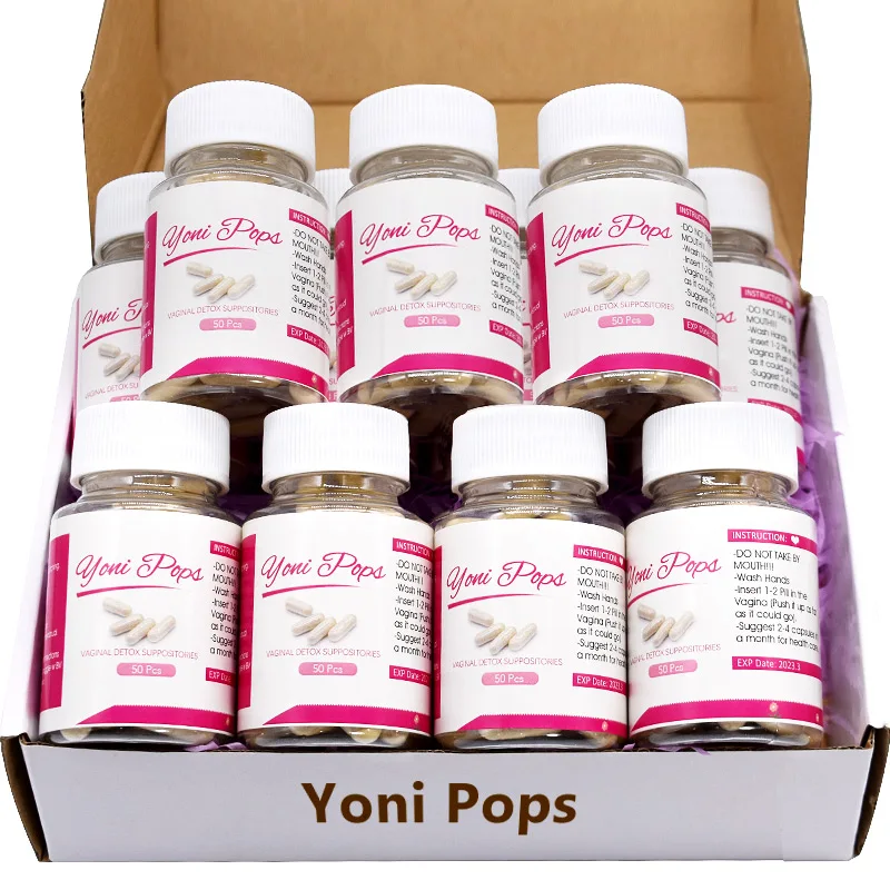 

OEM package yoni detox pops vaginal cleaning remove odor female private parts flora balance suppository capsules