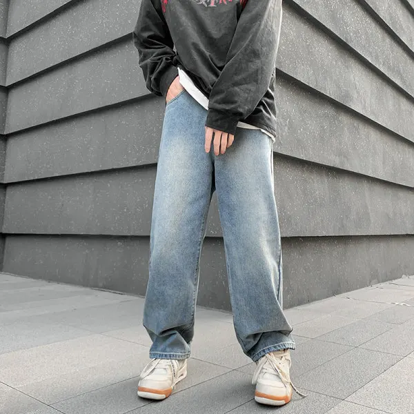 

The Latest Original Brands In Street Fashion Mens Jeans Trousers Loose Straight Large Size Vintage Jeans