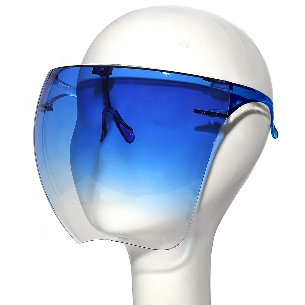 

Men Women Fashion Big Frame Clear Grandient PC Len Shield Sunglasses Anti-Spray Safety Face Eye Mouth Protection Glasses Shades