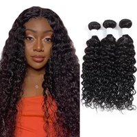

raw indian water wave human hair weave bundles kinky curly hair bundles virgin cuticle aligned hair natural color apple girl