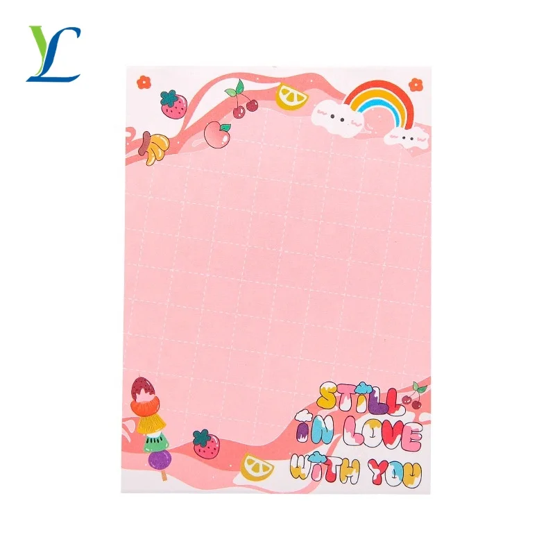 

Custom printed design memo sticky note pad paper stationery cute sticky notes