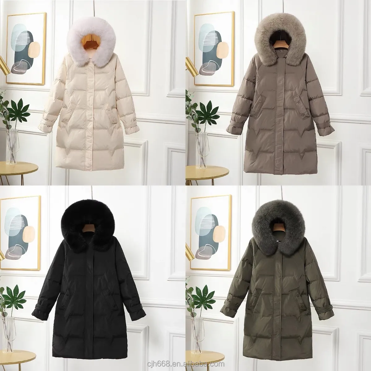 

Wholesale women's down coat with belted women's stylish warm winter coat