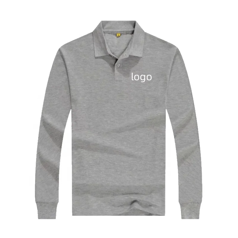 

2020 Wholesale cheap Custom logo Casual 180Gsm Polo shirts men's Long Sleeve Shirts printing logo, Colors