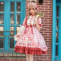 

Cheap lattice style skirt sweet lolita skirt other winter lattice long sleeve dress for girls