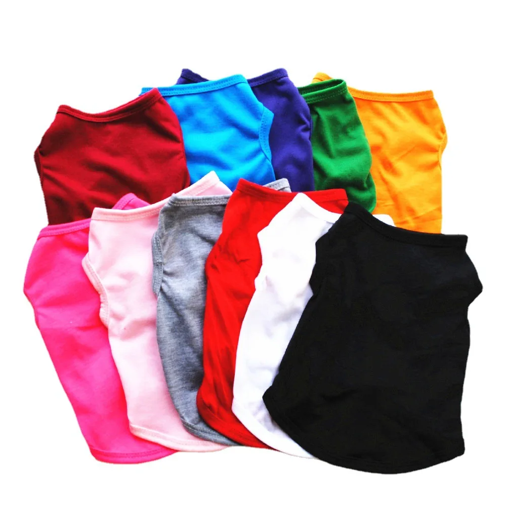 

Factory wholesale solid color pet clothes thin T-shirt can be customized LOGO