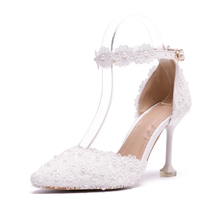 

Chinese Suppliers Womens Heels Ladies Wedding Shoes Bridal, White