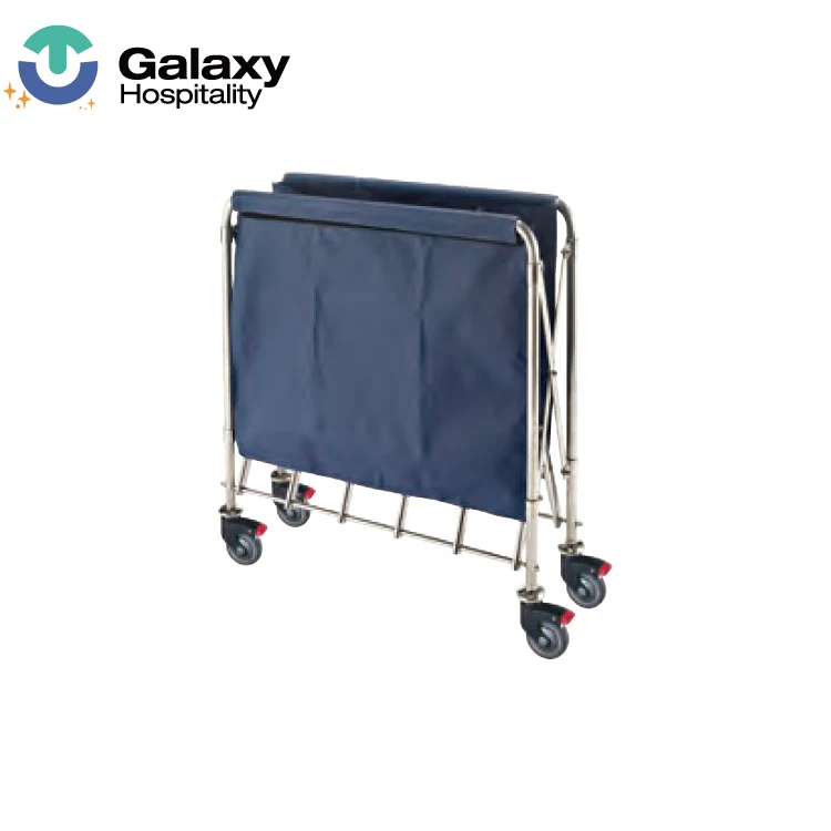 

Luxury 5 Star foldable cheap Hotel linen Laundry Trolley wheels clearing cart, Cusromize