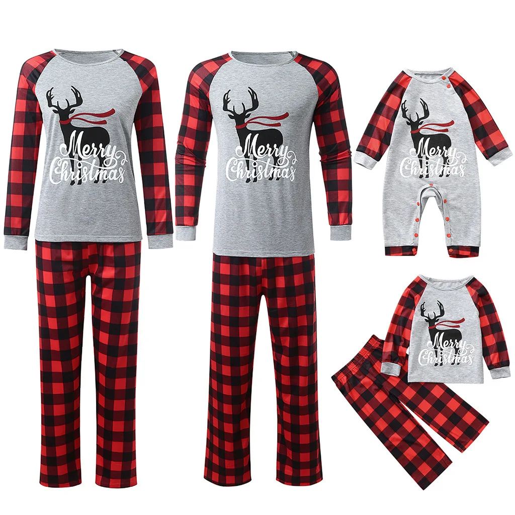 

2021 Christmas Family Nighty Long Sleeve Women's Sleepwear Set