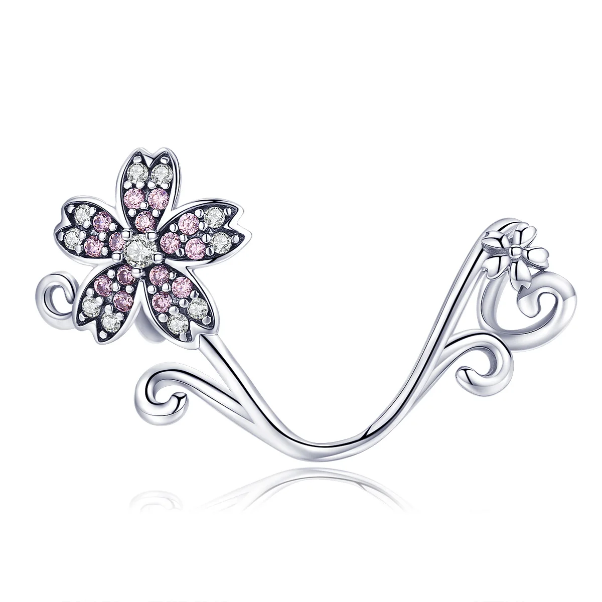

Hot Sale Authentic 925 Sterling Silver Sakura Cherry Flower Pendant Charms Fit Original Bracelets Jewelry Making