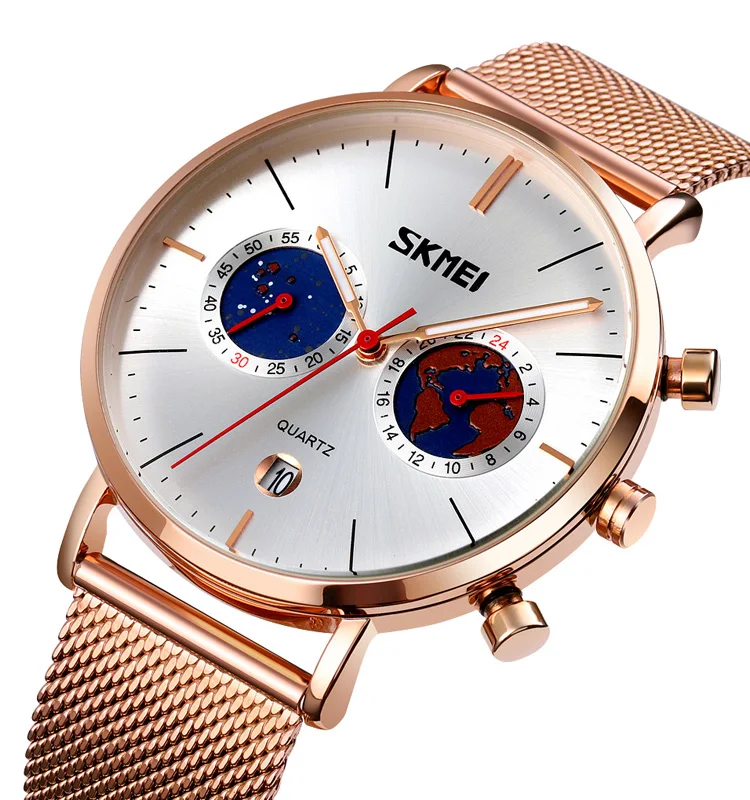 

SKMEI 9231mens fashion Wristwatches Stainless Steel Quartz Watch Japan Movt waterproof relojes