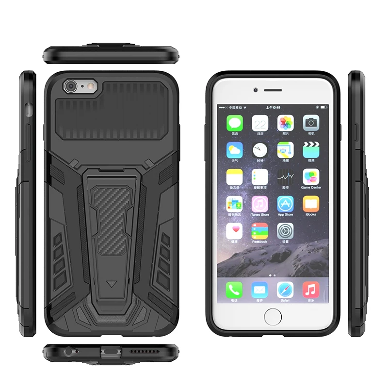 

For iphone 6 PLUS rugged armour military protective back cover case hard matte magnet holder vintage trending mobile phone case
