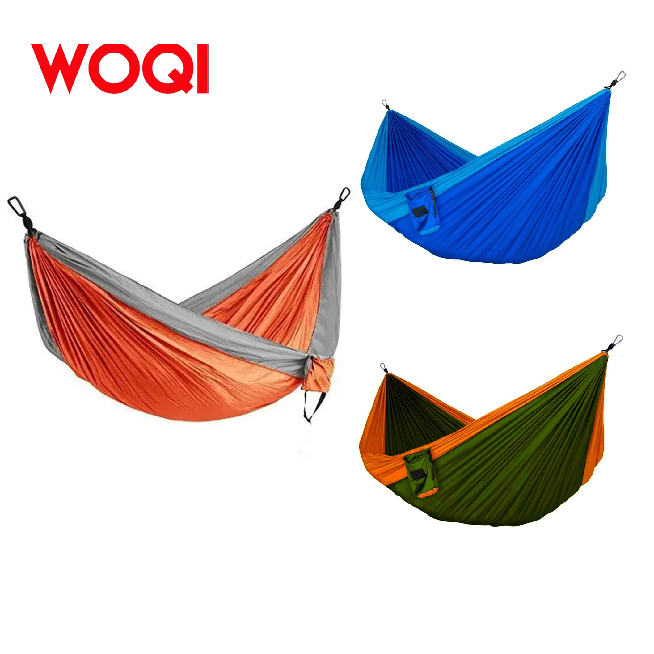 For WOQI Outfitters Lightweight Nylon Double Portable Parachute Hammock for Outdoor Camping