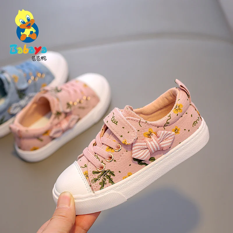 

20098 HUANQIU babaya 2020 HUANQIU New Kids BOW-TIE Sneakers for girls, Pink/blue