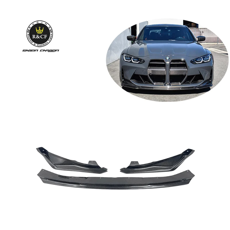 

2021+ M3 G80 3-PC V style carbon fiber front spoiler lip for BMW G80 G82 G83 M3 M4