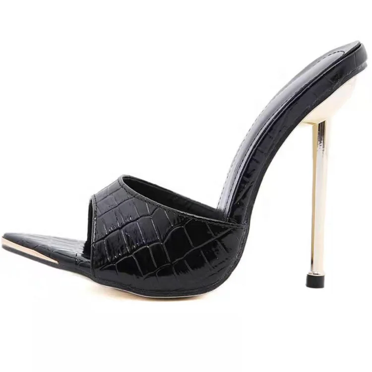 

High Quality PU Black Heels 2021 Fashion Sandals Women Model Pumps High Heels Shoes