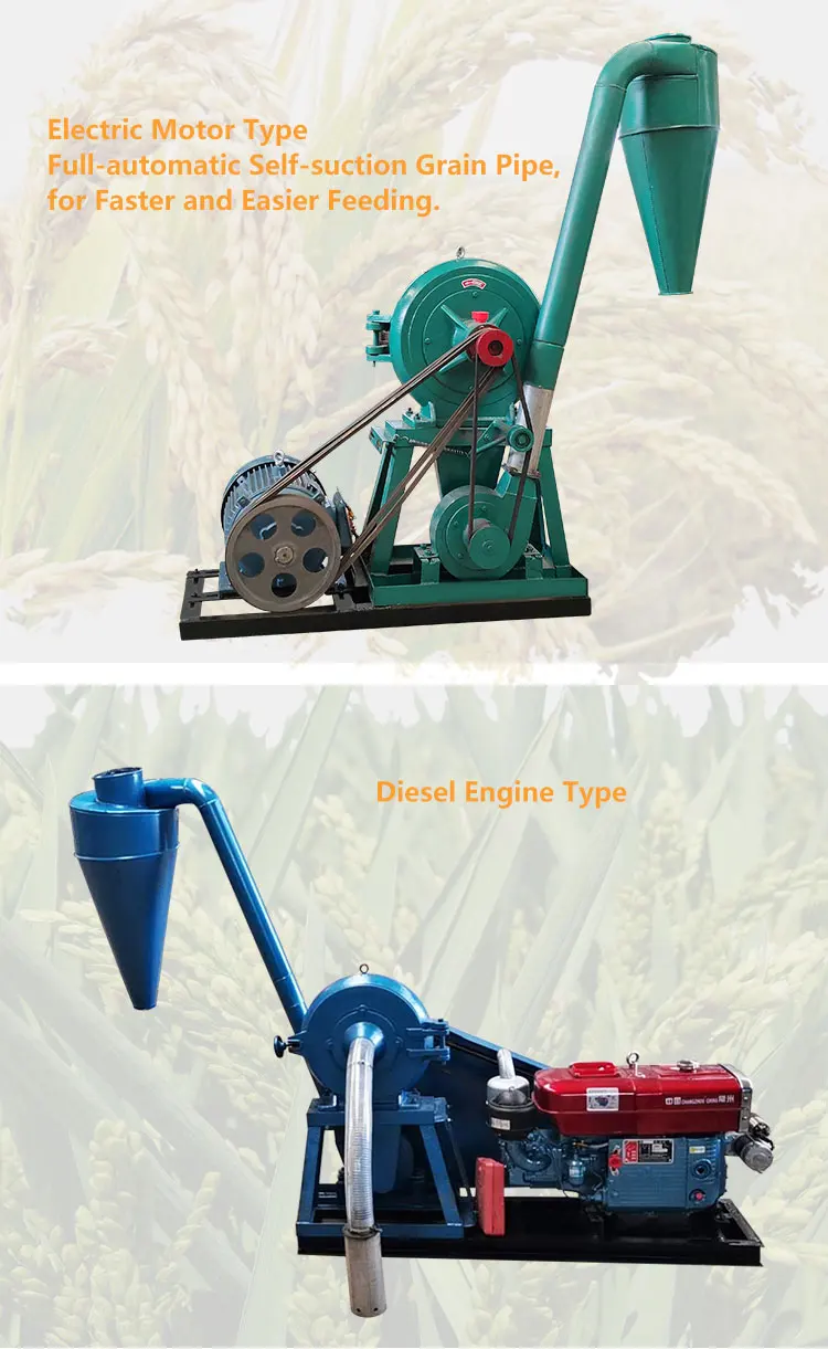 Small Animal Feed Grain Corn Maize Disk Flour Mill Wheat Crusher Grinder Grinding Milling Machine Price