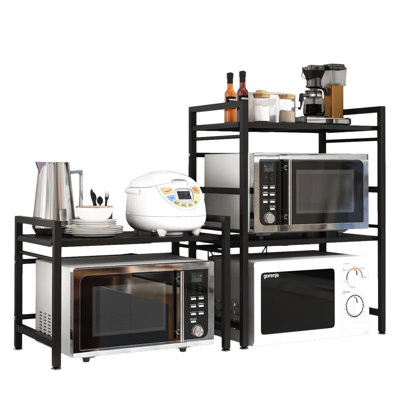 

Expandable microwave oven rack Telescopic microwave oven rack Kitchen counter rack Two layers