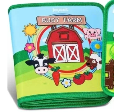 2025 New Design Farm Quiet Activity Book 8 Basic Skills. Busy Book for Toddlers Sensory Toy for ToddlersFarm Quiet Book