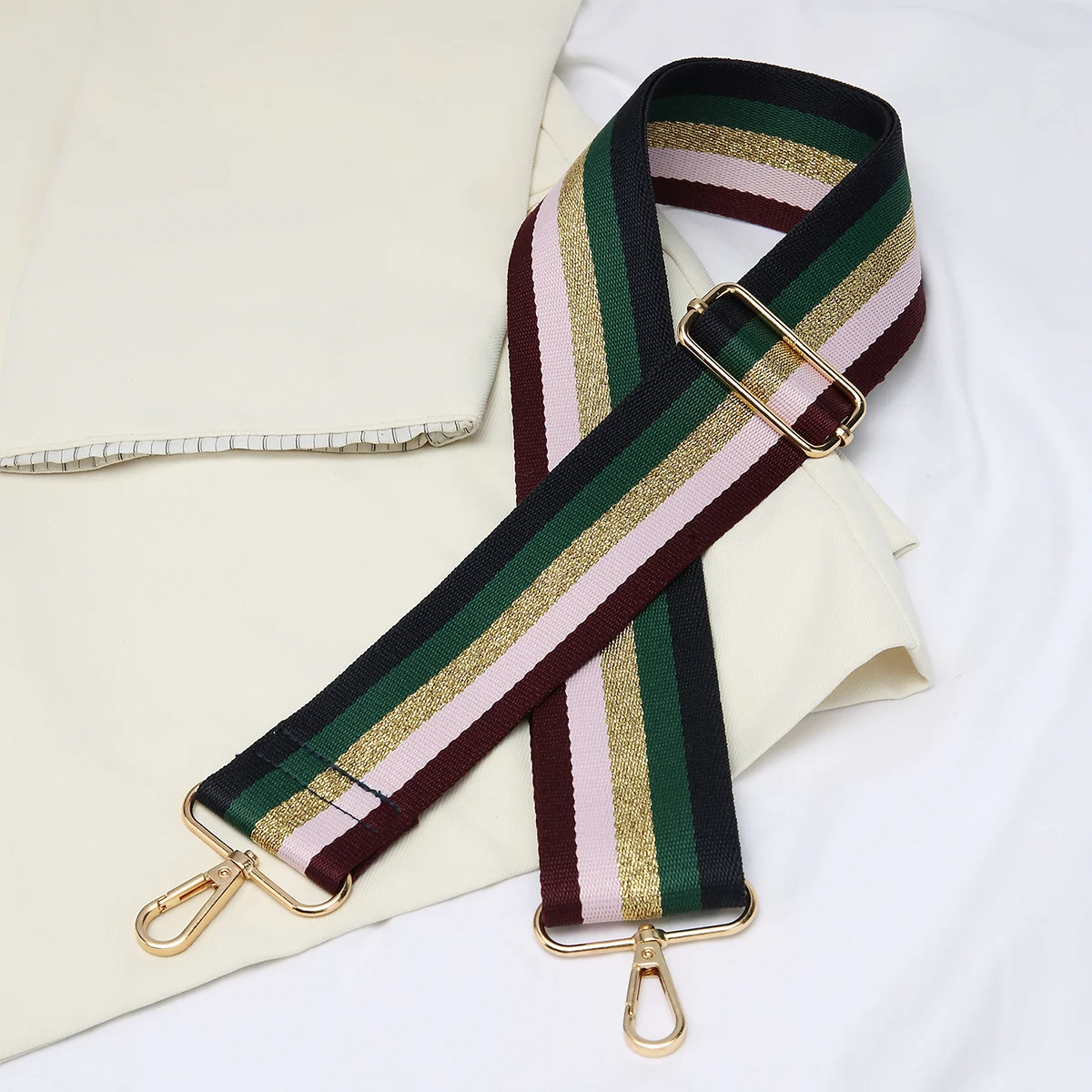 

Green gold pink Rainbow Adjustable Straps Nylon Colored Belt Bag Strap Handbag Accessories for Women Decorative strap