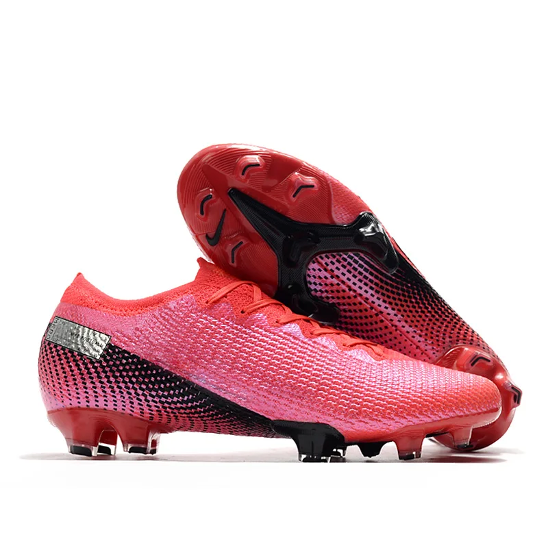 

New style football shoes outdoor Long spike low top soccer cleats mens sport shoes drop shipping, Red